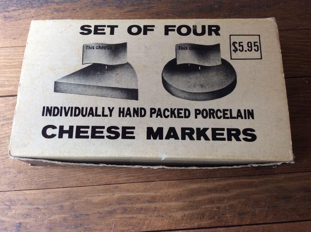 Cheeselover's International Vintage Set Of Four Porcelain Cheese Markers - Flags